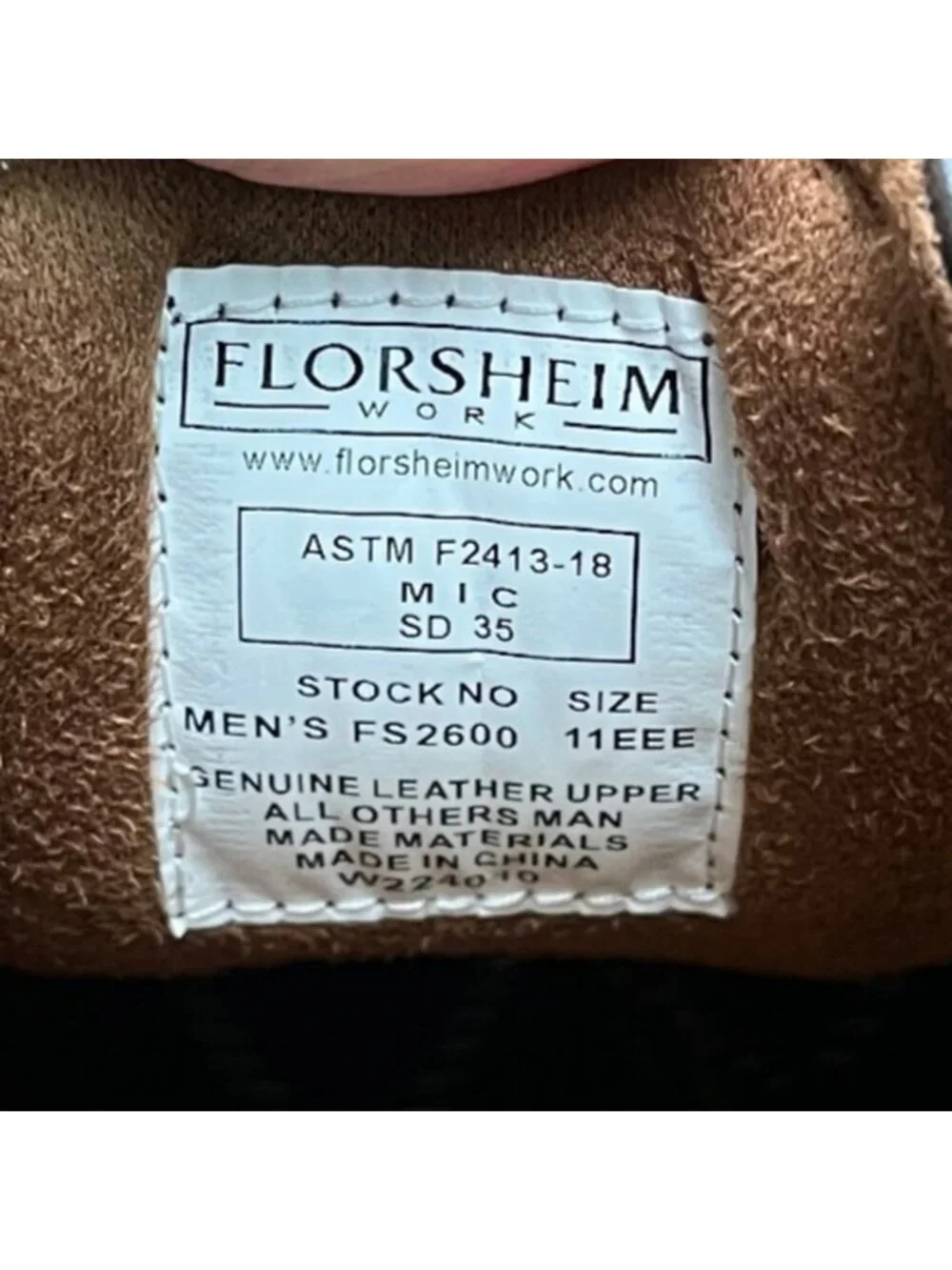 Florsheim Gridley SD-35 Mens Size 11EEE Brown Steel Toe Safety Work Oxford Shoes